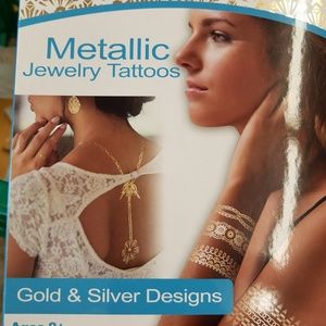 Silver an Gold metallic tattoo teen or women
